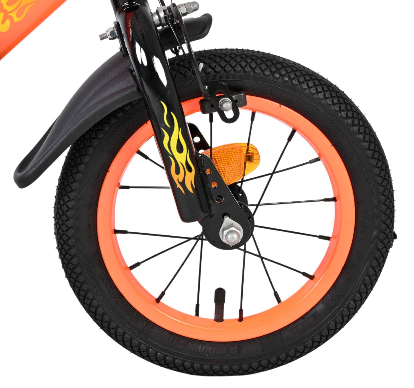 Volare Strike Kinderfiets - Jongens - 12 inch - Zwart Oranje - Zwart, Oranje - 3-5 jaar extra afbeelding 4
