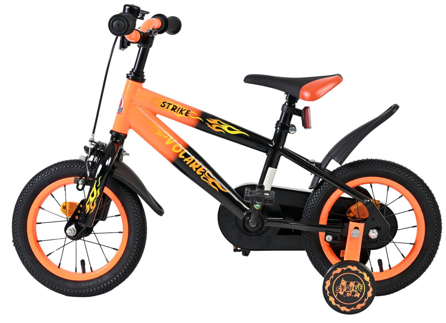 Volare Strike Kinderfiets - Jongens - 12 inch - Zwart Oranje - Zwart, Oranje - 3-5 jaar extra afbeelding 8