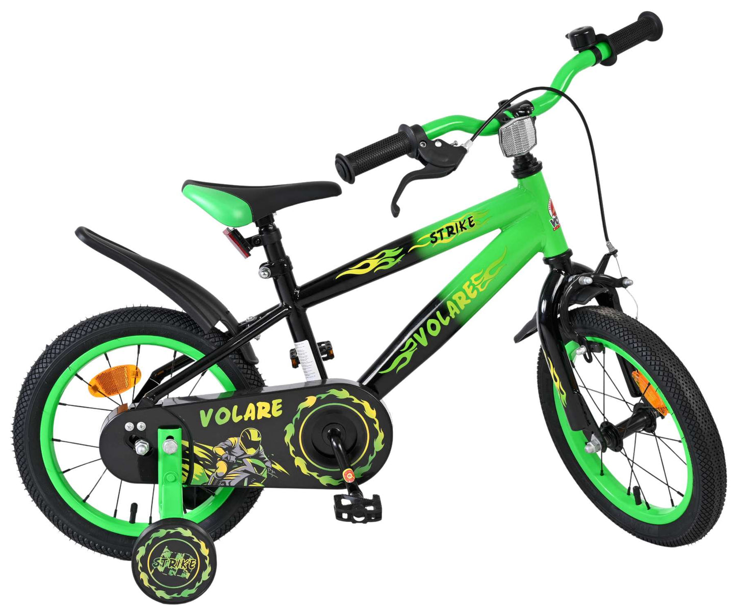 Volare Strike Kinderfiets - Jongens - 14 inch - Zwart Groen - Zwart, Groen - 3-5 jaar extra afbeelding 11