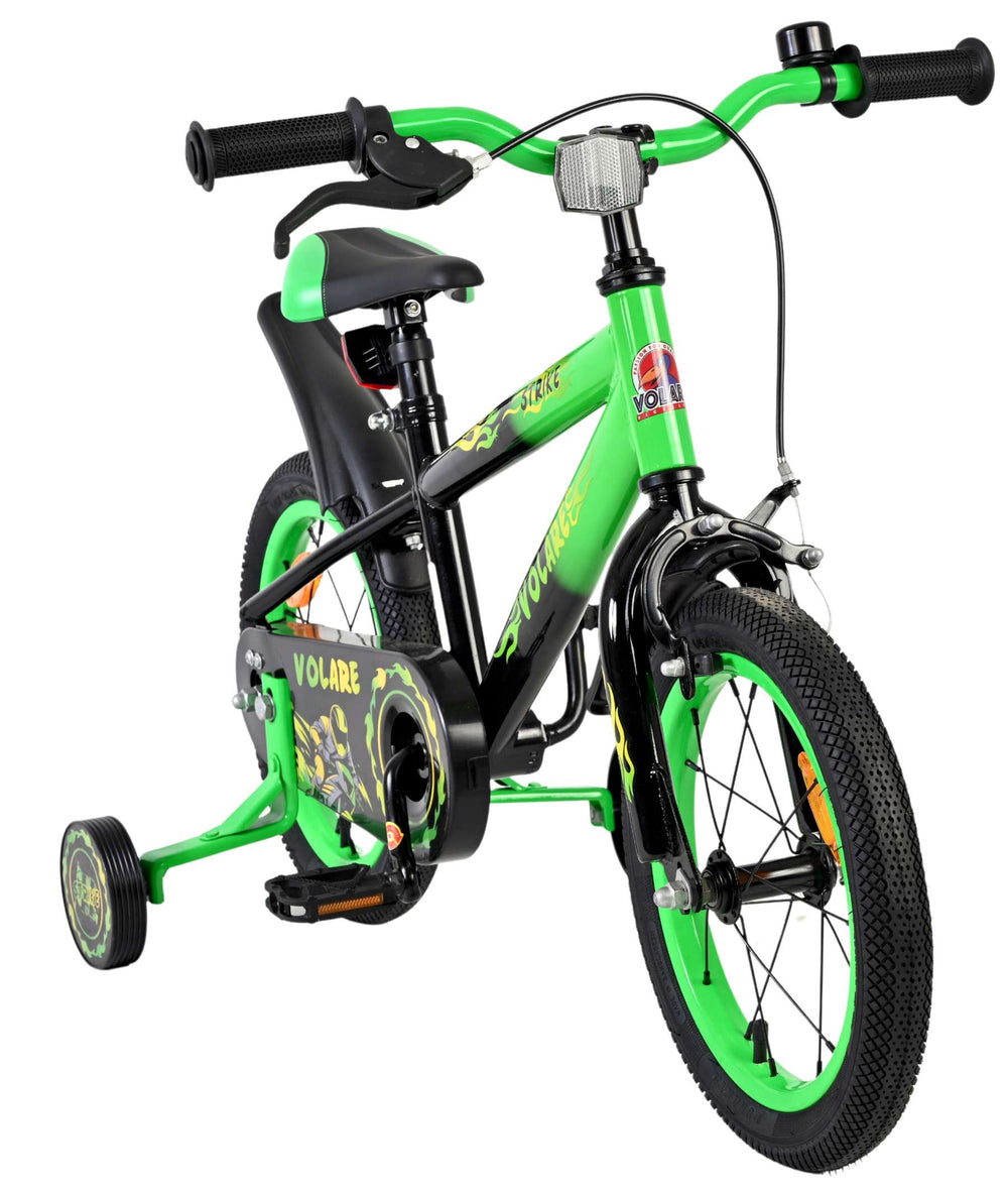 Volare Strike Kinderfiets - Jongens - 14 inch - Zwart Groen - Zwart, Groen - 3-5 jaar extra afbeelding 6