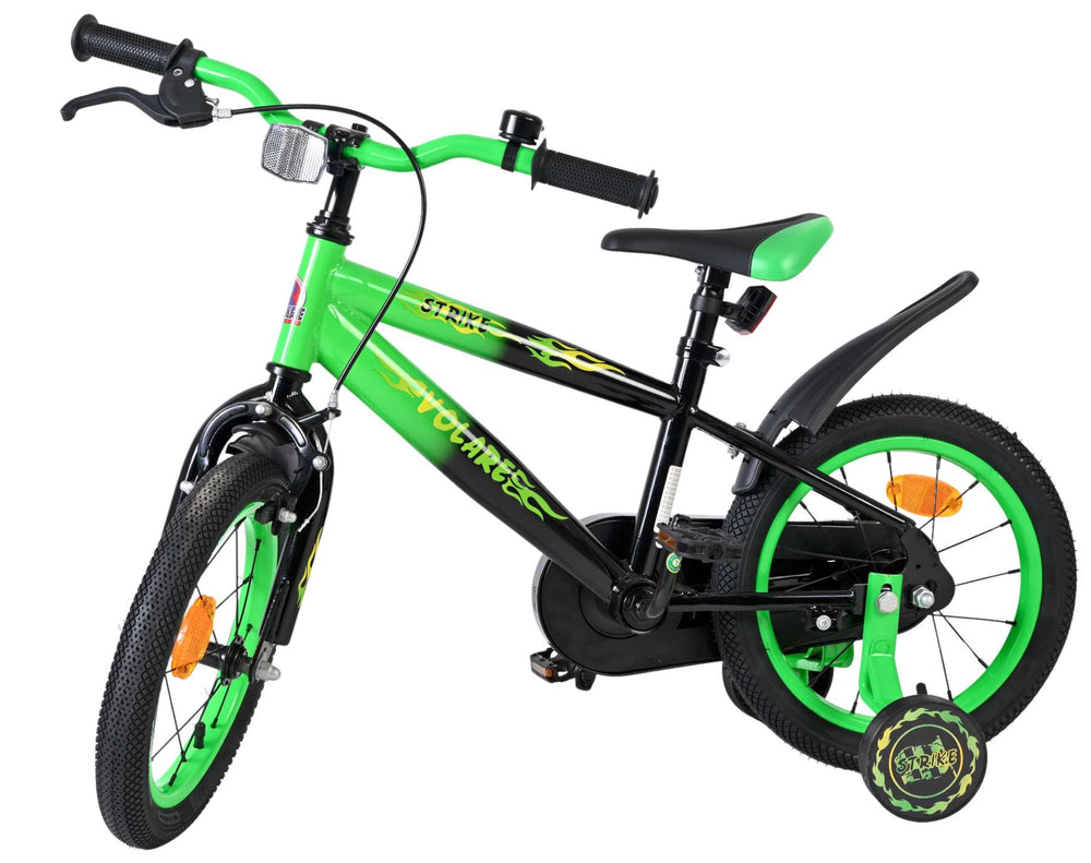 Volare Strike Kinderfiets - Jongens - 14 inch - Zwart Groen - Zwart, Groen - 3-5 jaar extra afbeelding 9
