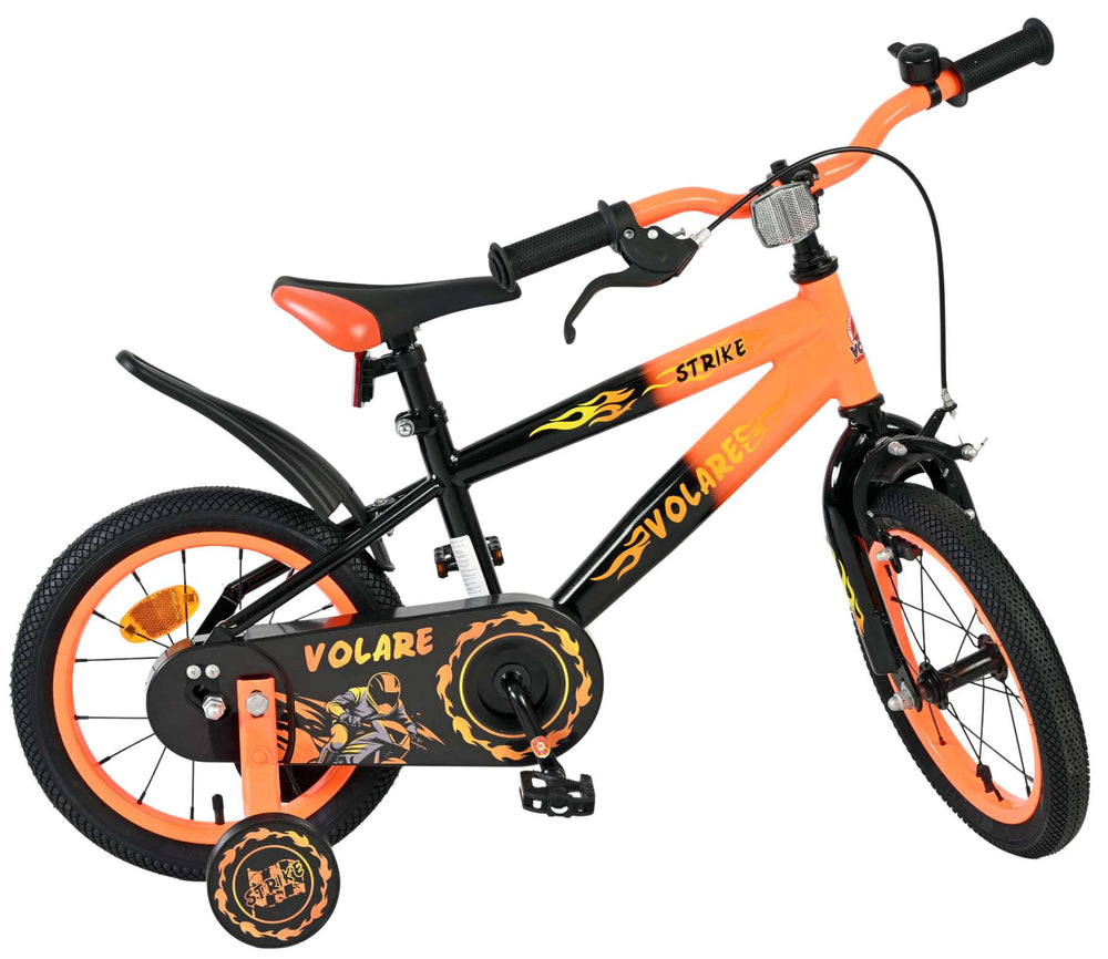 Volare Strike Kinderfiets - Jongens - 14 inch - Zwart Oranje - Zwart, Oranje - 3-5 jaar extra afbeelding 11