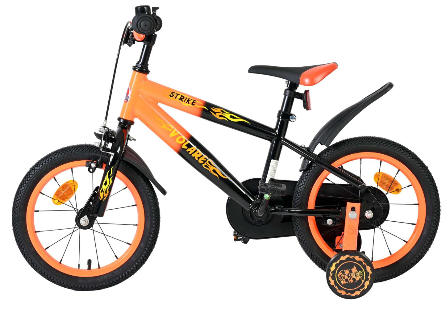 Volare Strike Kinderfiets - Jongens - 14 inch - Zwart Oranje - Zwart, Oranje - 3-5 jaar extra afbeelding 8