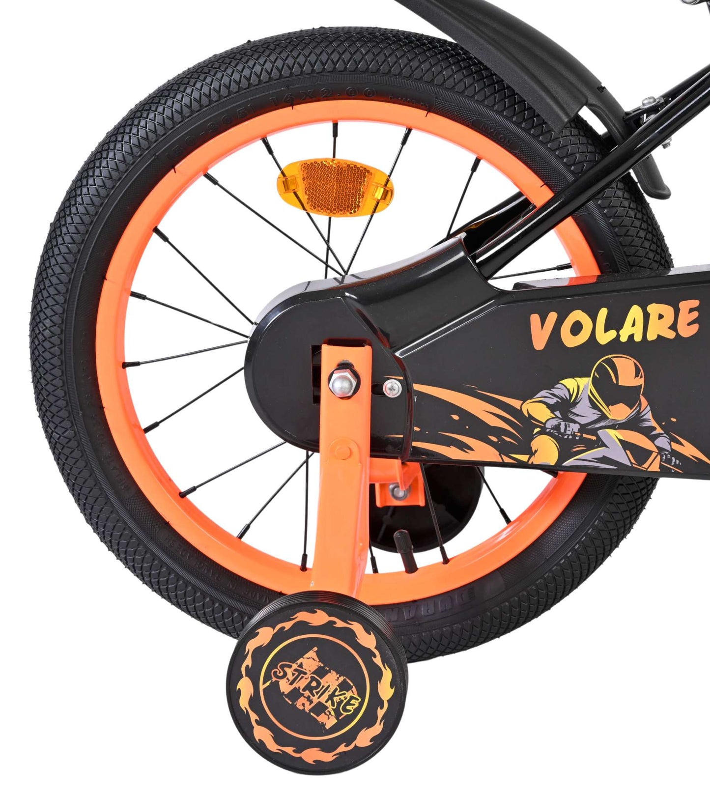 Volare Strike Kinderfiets - Jongens - 16 inch - Zwart Oranje - Zwart, Oranje - 4-6 jaar extra afbeelding 3