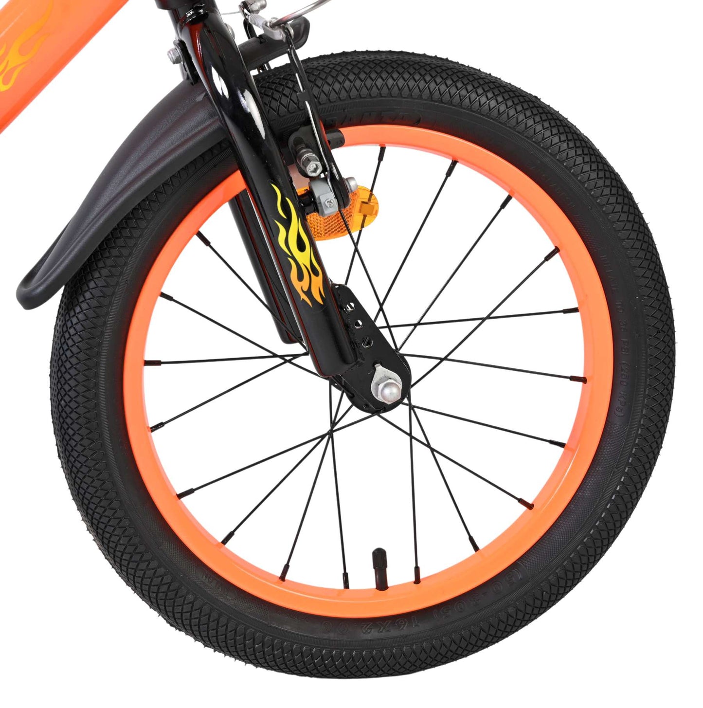 Volare Strike Kinderfiets - Jongens - 16 inch - Zwart Oranje - Zwart, Oranje - 4-6 jaar extra afbeelding 4