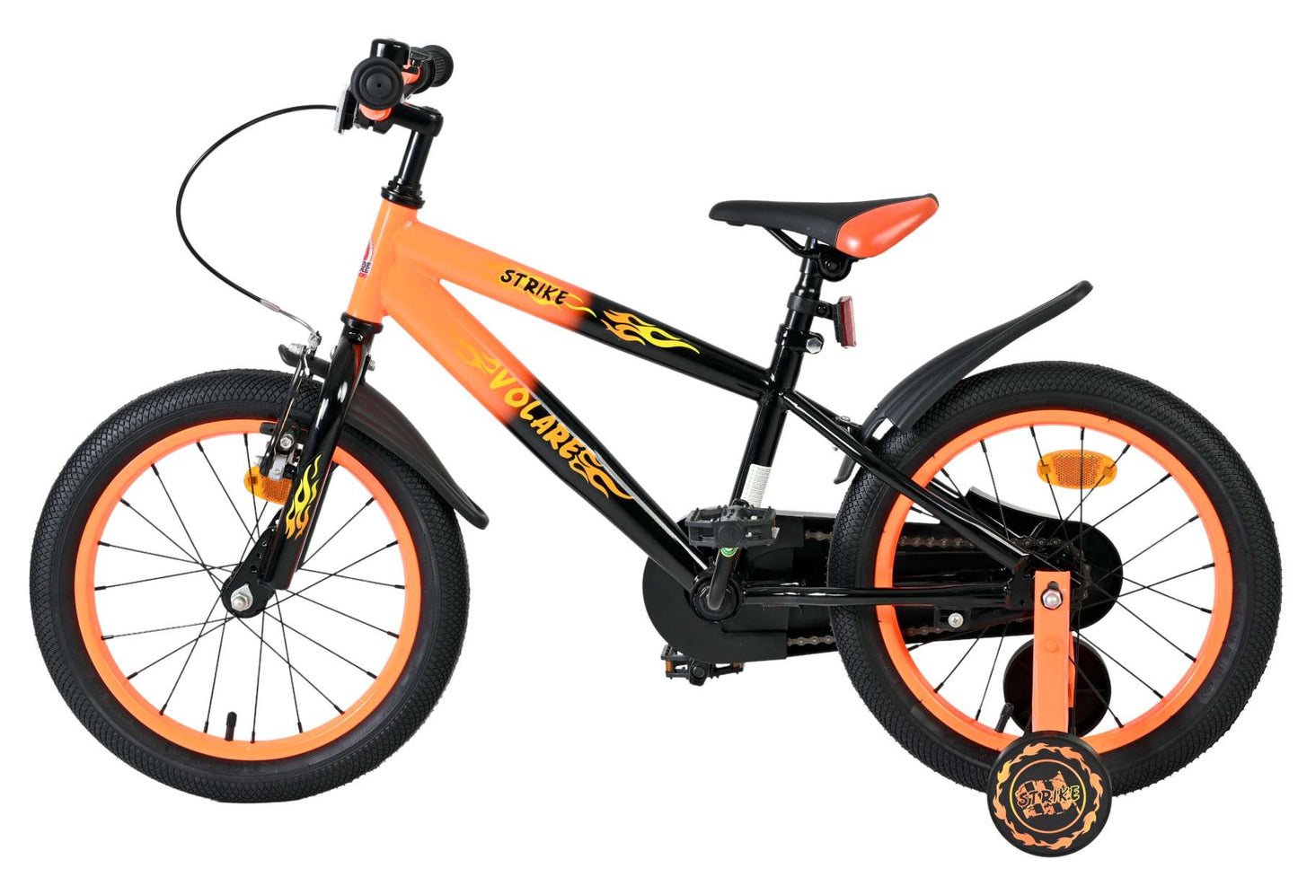 Volare Strike Kinderfiets - Jongens - 16 inch - Zwart Oranje - Zwart, Oranje - 4-6 jaar extra afbeelding 8