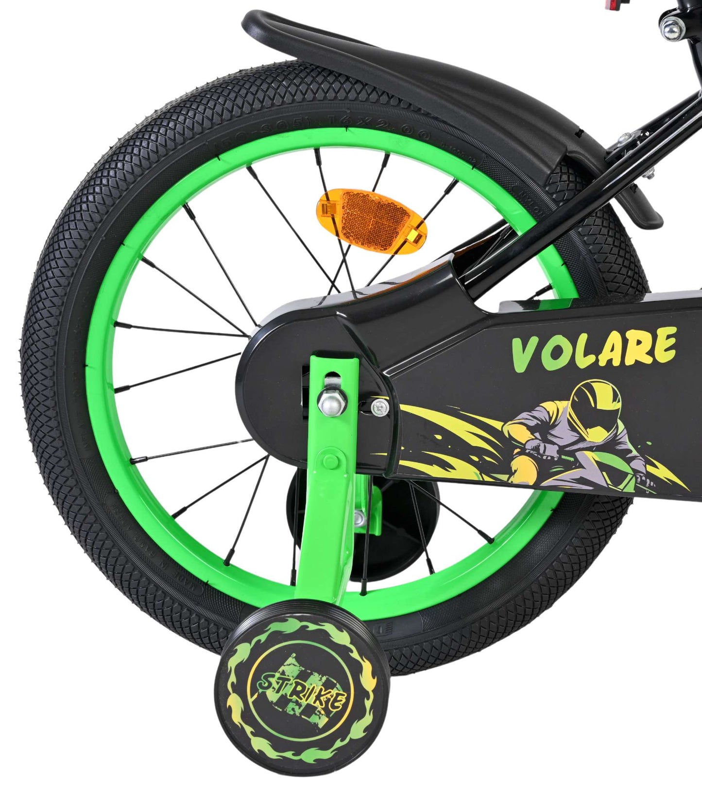 Volare Strike Kinderfiets - Jongens - 16 inch - Zwart Groen - Zwart, Groen - 4-6 jaar extra afbeelding 3