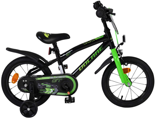 Volare Super GT Kinderfiets - Jongens - 14 inch - Groen - Zwart, Groen - 3-5 jaar bij Fietstotaal