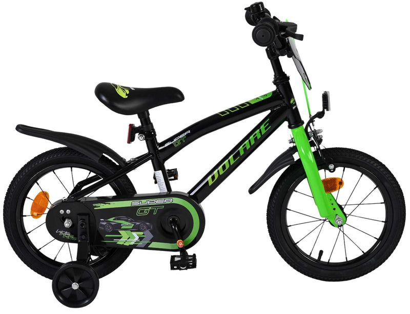 Volare Super GT Kinderfiets - Jongens - 14 inch - Groen - Zwart, Groen - 3-5 jaar