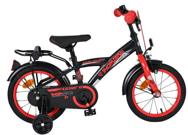Volare Thombike Kinderfiets - Jongens - 14 inch - Zwart Rood - Zwart, Rood - 3-5 jaar extra afbeelding 2