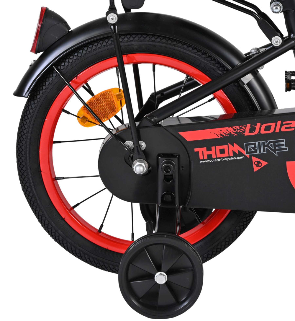 Volare Thombike Kinderfiets - Jongens - 14 inch - Zwart Rood - Zwart, Rood - 3-5 jaar extra afbeelding 3