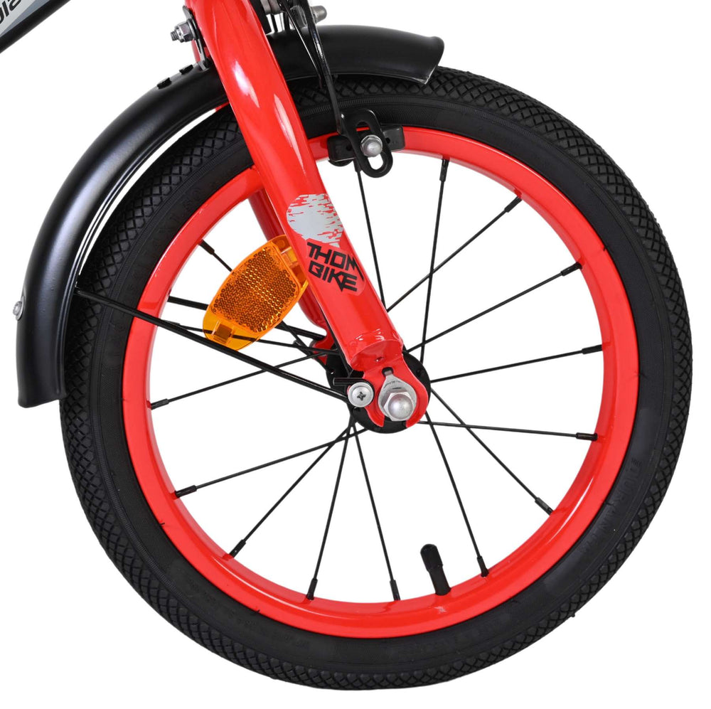 Volare Thombike Kinderfiets - Jongens - 14 inch - Zwart Rood - Zwart, Rood - 3-5 jaar extra afbeelding 4