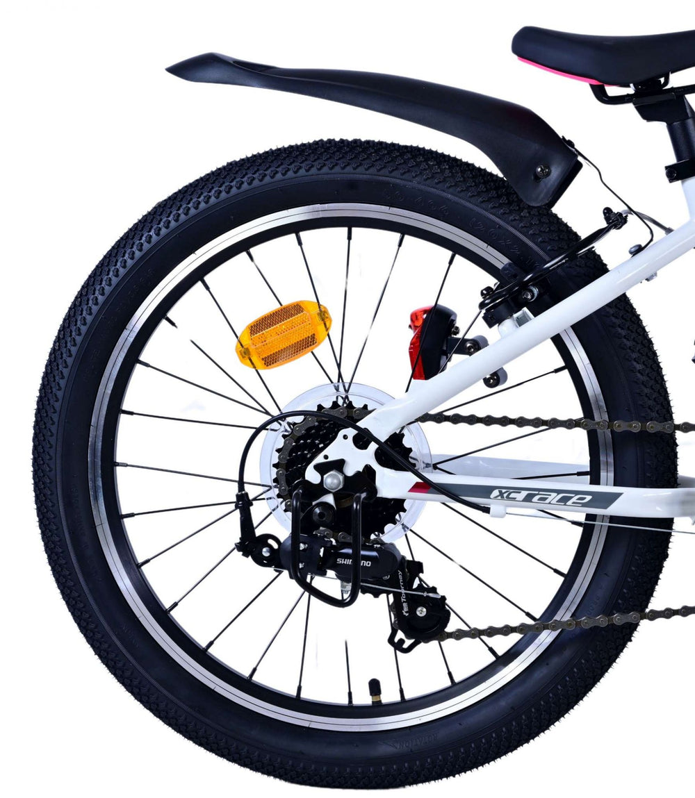 Volare XC Race Kinderfiets - 20 inch - 7 speed - Wit Roze - Wit, Roze - 7 versnellingen - 6-8 jaar extra afbeelding 3