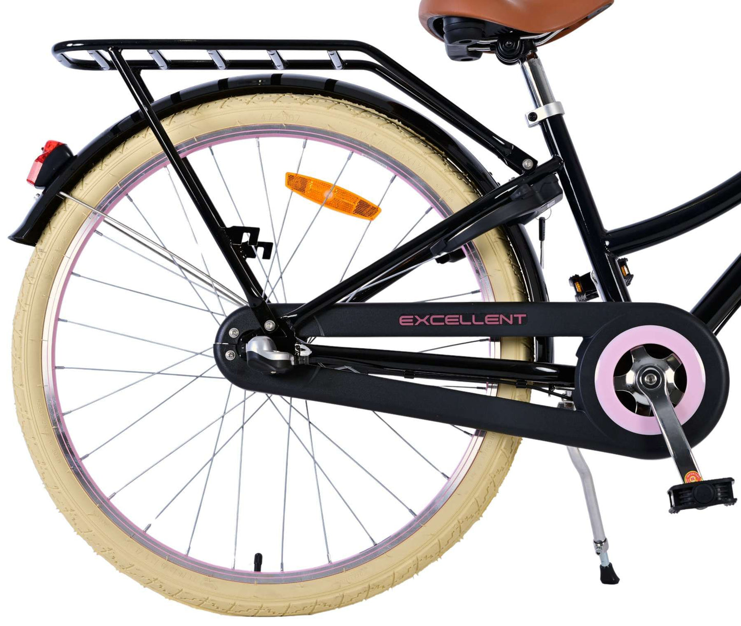 Volare Excellent Kinderfiets - Meisjes - 24 inch - Zwart - 3 Versnellingen - 8-10 jaar extra afbeelding 3
