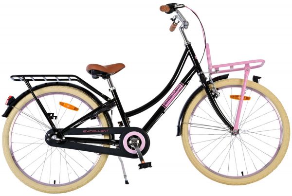 Volare Excellent Kinderfiets - Meisjes - 24 inch - Zwart - 3 Versnellingen - 8-10 jaar extra afbeelding 2