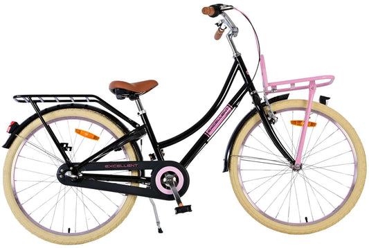 Volare Excellent Kinderfiets - Meisjes - 24 inch - Zwart - 3 Versnellingen - 8-10 jaar bij Fietstotaal