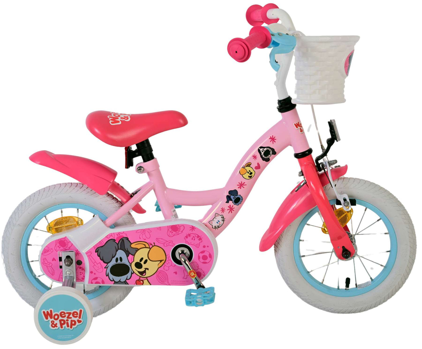 Woezel & Pip Kinderfiets - Meisjes - 12 inch - Roze - 3-5 jaar bij Fietstotaal