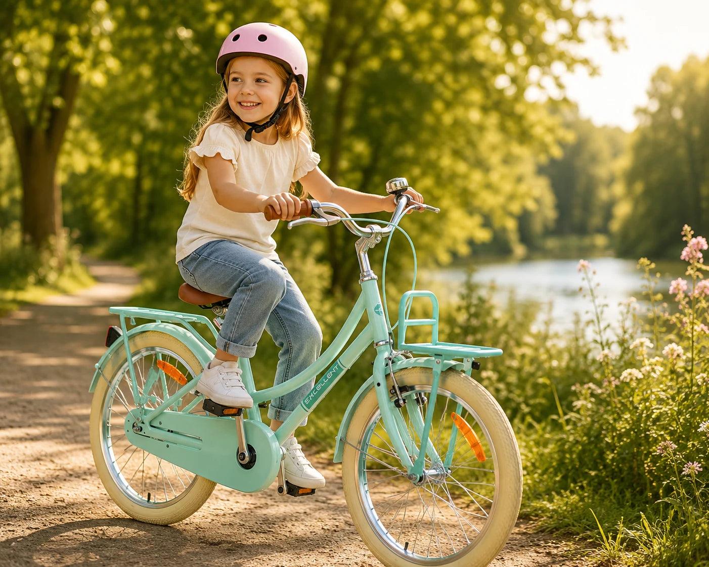 Kind op een fiets in het park